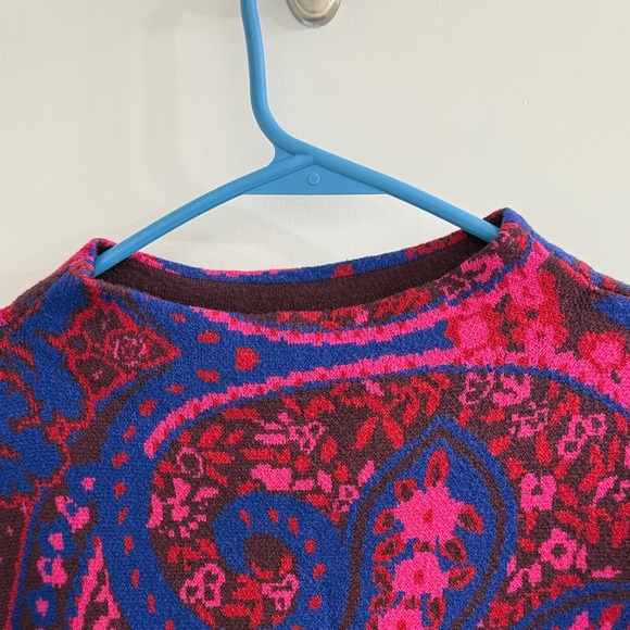Ann Taylor Paisley Sweater - Pink and Blue - Picture 2 of 4